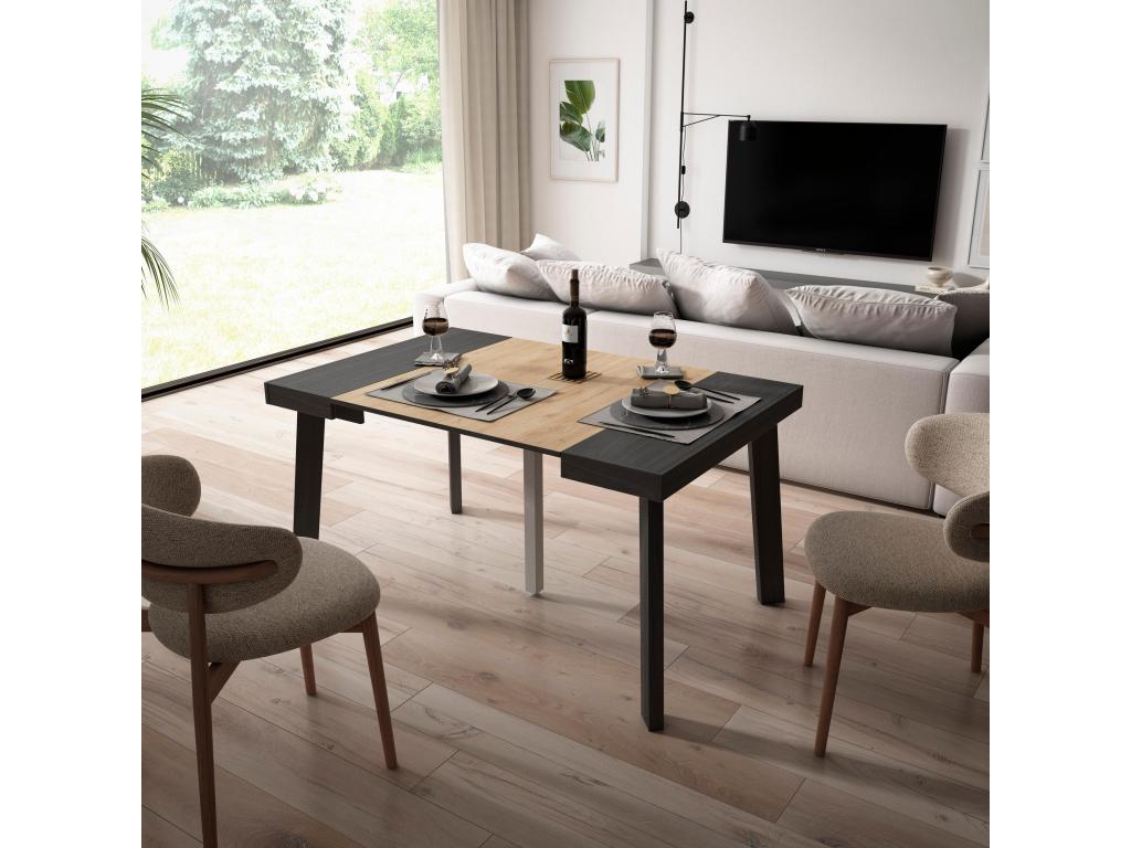 Table console extensible 140 Pour 6 personnes Pieds en bois CATY21061