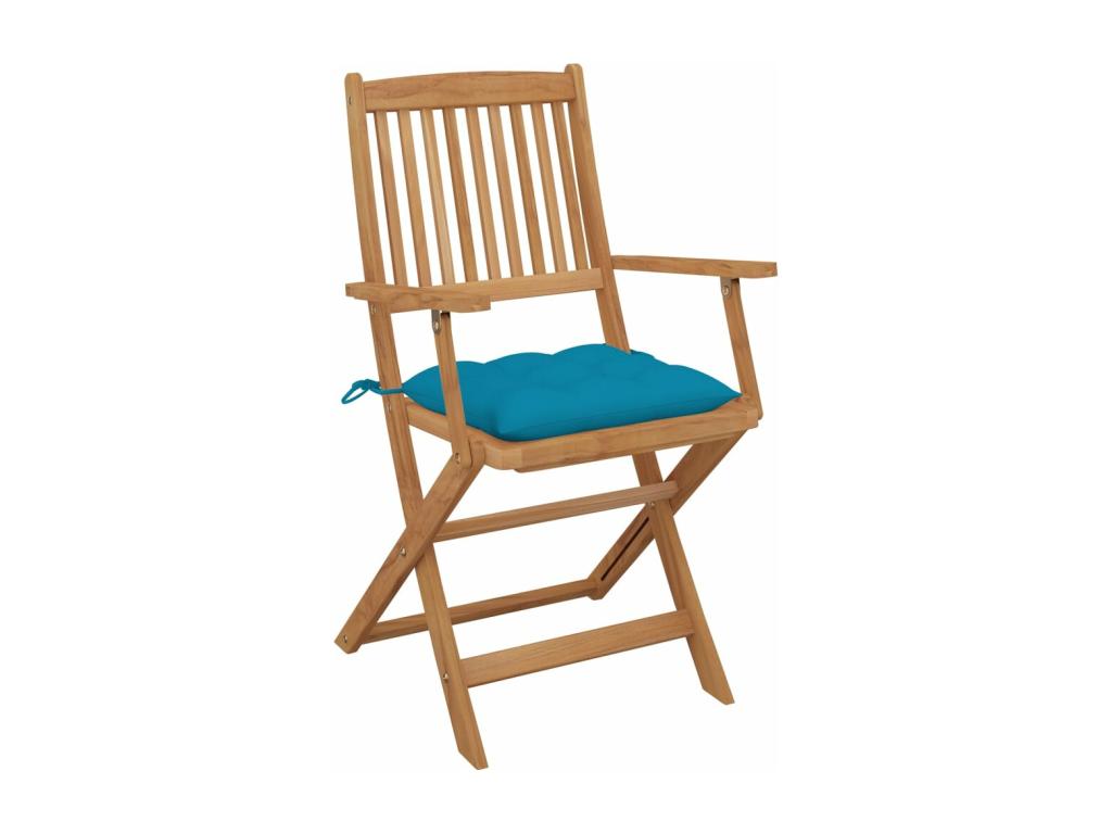 Chaises pliables d'ext¨¦rieur avec coussins 8 pcs Bois d'Chezlova 8 KDXQ05275