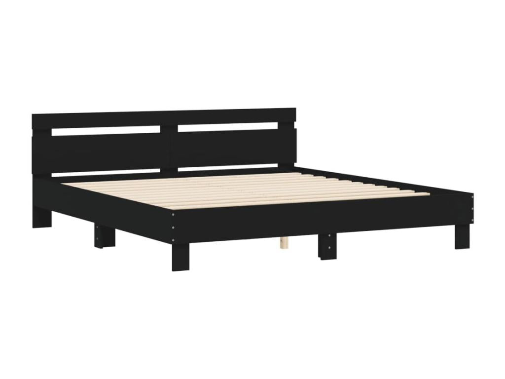 Cadre de lit sans matelas noir 160x200 cm TUSA27620