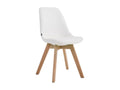 chaise salle à manger - Similicuir / Bois - Blanc - Artigeo BRAI44718