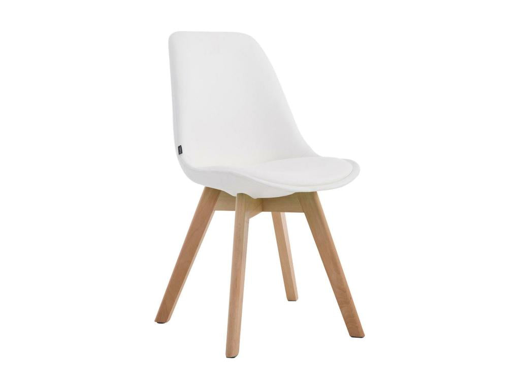 chaise salle à manger - Similicuir / Bois - Blanc - Artigeo BRAI44718