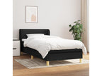 Lit ¨¤ sommier tapissier et matelas Noir 80x200 cm Tissu OCPL48542