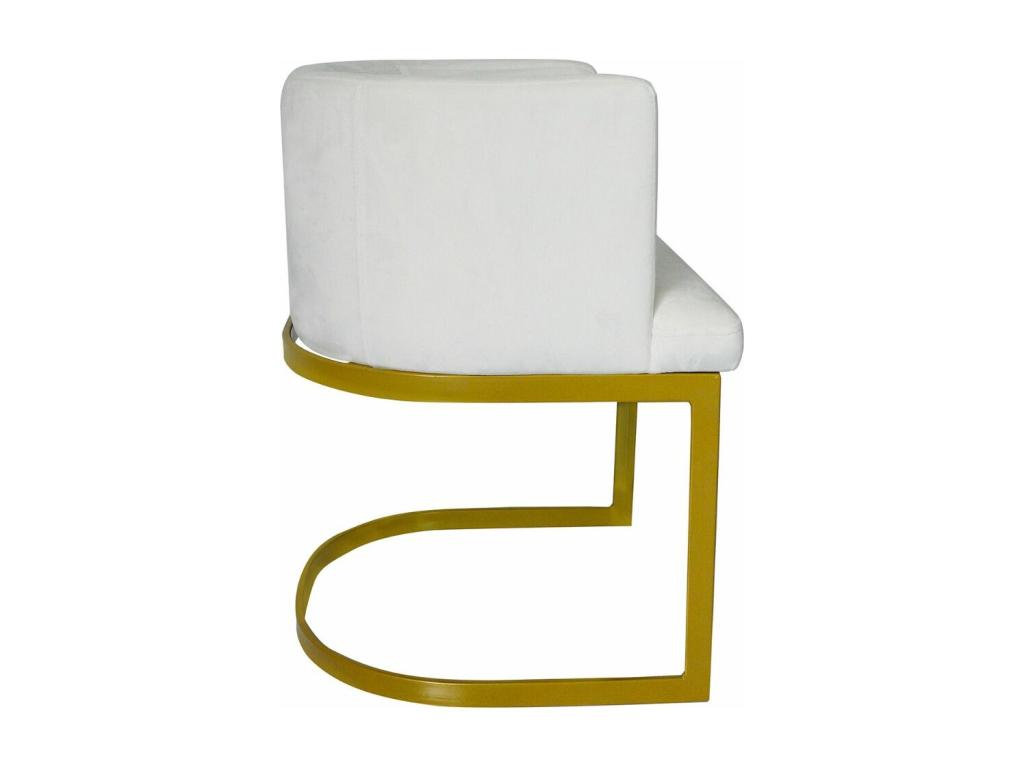 Chaise Design en Velours Artigeo 75cm Blanc RWDB60388