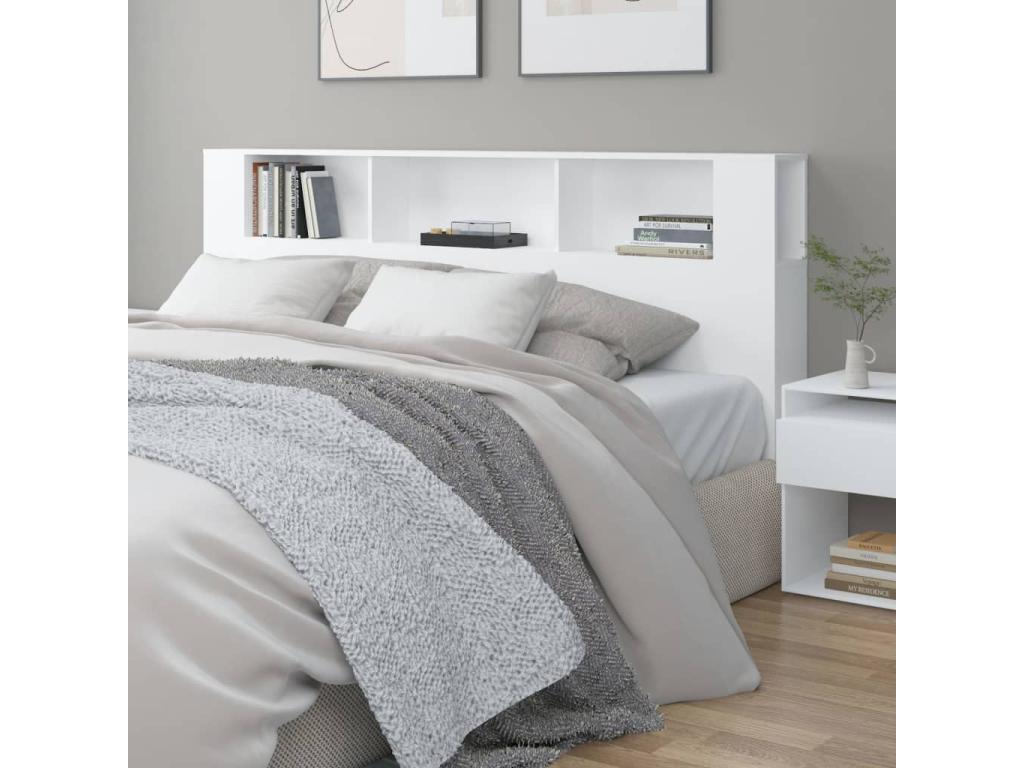 Tête de lit avec rangement Blanc 200x18.5x104.5 MWYM67121