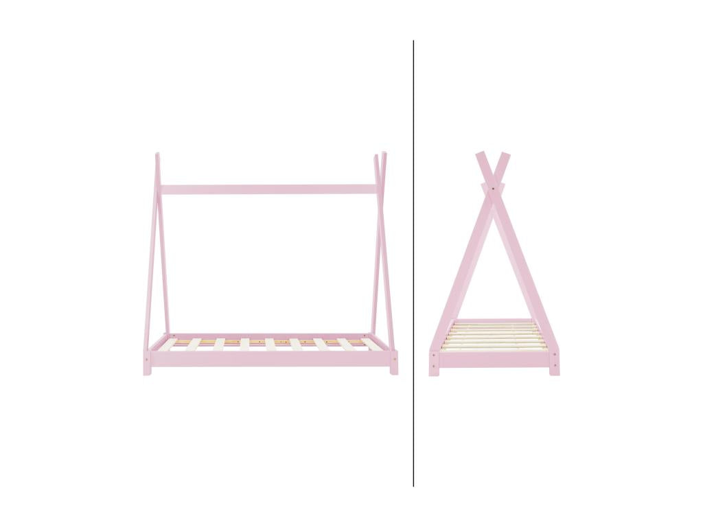 Lit Artigeo Rose Lit en bois Maison d'enfant Lit Indien 70x140 cm SNIM13062