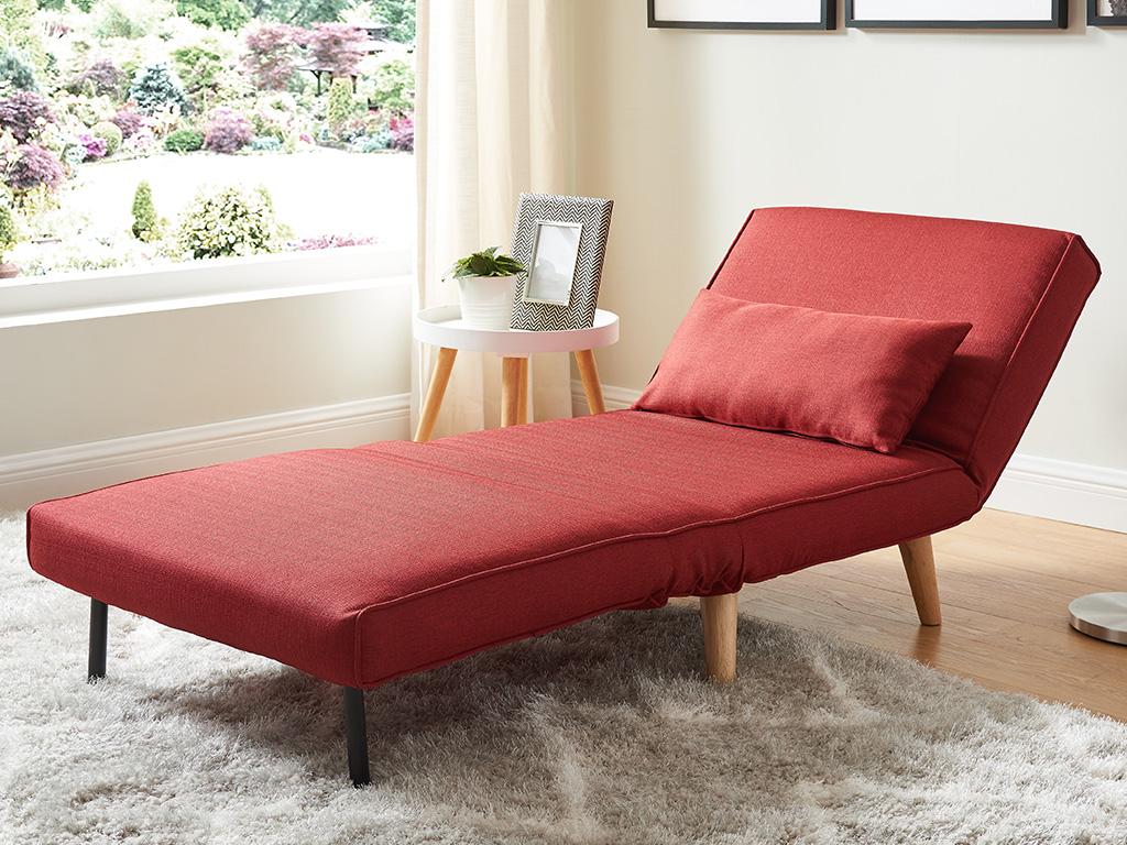 Fauteuil convertible Artigeo en tissu - Rouge AQTS58489