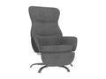 Chaise de relaxation avec repos-pieds Gris fonc¨¦ Tissu BAGE59007