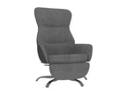 Chaise de relaxation avec repos-pieds Gris fonc¨¦ Tissu BAGE59007