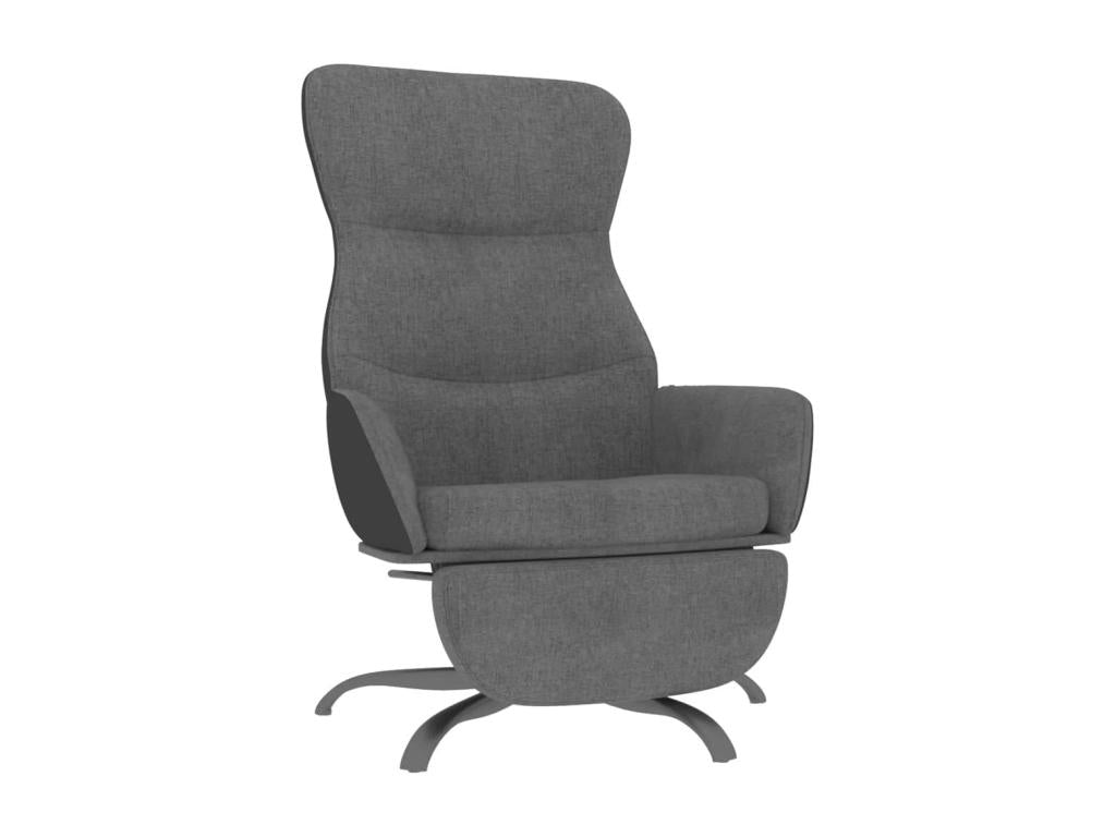 Chaise de relaxation avec repos-pieds Gris fonc¨¦ Tissu BAGE59007