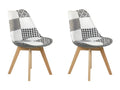Lot 2 chaises scandinaves en tissu Decohaute motif noir et blanc - Decohaute KFCY57662