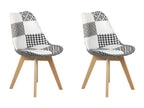 Lot 2 chaises scandinaves en tissu Decohaute motif noir et blanc - Decohaute KFCY57662