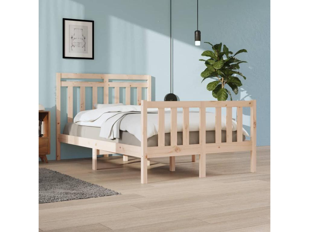 Cadre de lit sans matelas 120x190 cm bois massif GQSQ09558