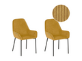 Lot de 2 chaises de salle ¨¤ mangeoire LOVERNA Velours c?tel¨¦ Moutarde HAEK83593