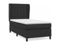 Sommier ¨¤ Chezlova de lit avec matelas Noir 90x200 Similicuir XSOR17234