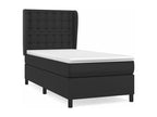 Sommier ¨¤ Chezlova de lit avec matelas Noir 90x200 Similicuir XSOR17234