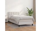 Sommier ¨¤ Chezlova de lit avec matelas Blanc 80x200 cm Similicuir FZJH88507