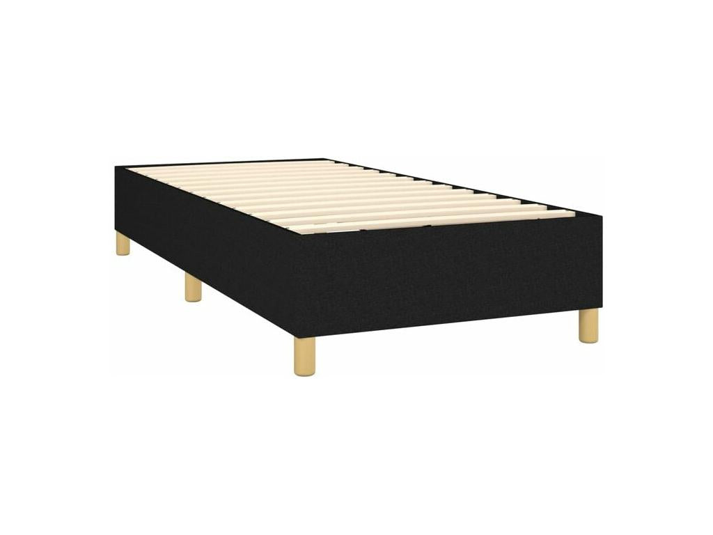Sommier ¨¤ Chezlova de lit avec matelas Noir 90x190 Tissu KIJE96047