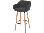 Tabouret de bar Chezlova? T381 chaise de bar tabouret de comptoir - Textile gris fonc¨¦ JOHU97132