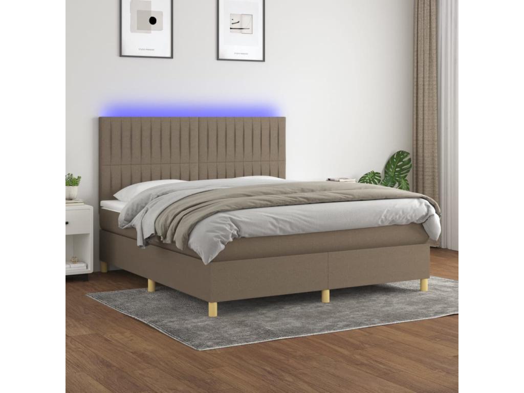 Sommier ¨¤ Artigeo de lit et matelas et LED Artigeo 180x200cm Tissu WWNQ20048