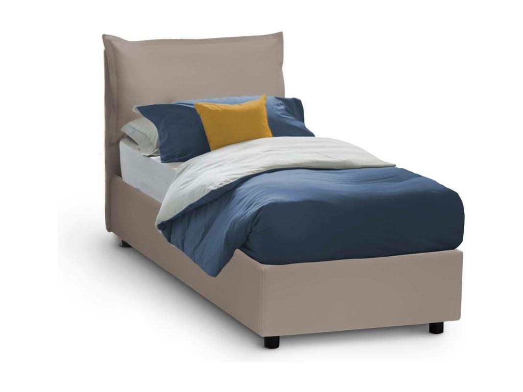 Lit simple Chezlova Lit coffre avec rev¨ºtement en ¨¦co-cuir Made in Italy Ouverture frontale avec matelas 90x190 cm inclus Chezlova VHGJ26696