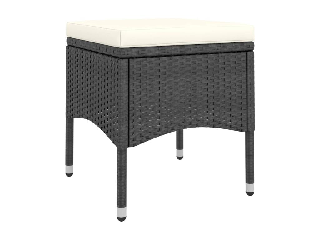 Jeu de chaise et tabouret de jardin 4 pièces R¨¦sine tress¨¦e Noir IXOQ86204