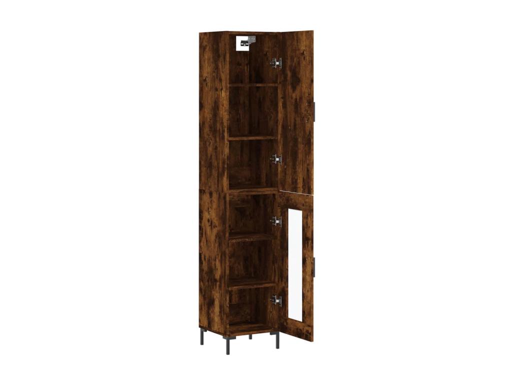 Buffet haut Ch¨ºne fum¨¦ 34.5x34x180 cm Bois d'ing¨¦nierie IUWF95248