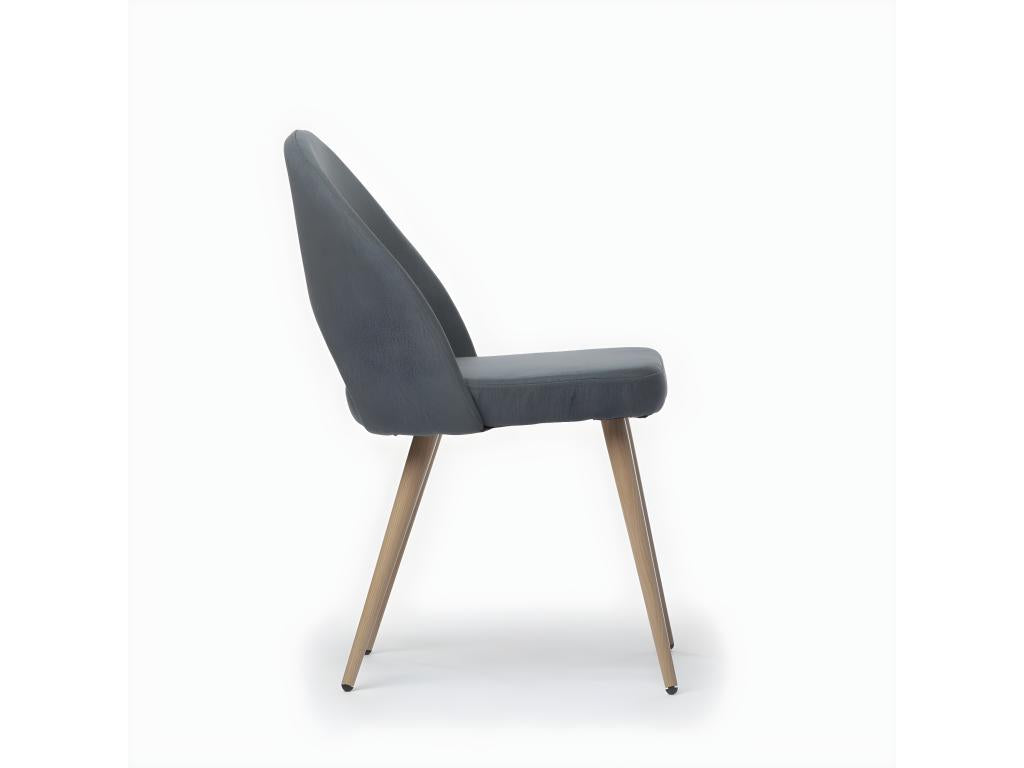 Chaise de salle ¨¤ manger en tissu bleu 49x85 cm-Chezlova IWPJ53345