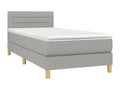 Lit ¨¤ sommier tapissier avec matelas Gris clair 100x200cm Tissu XKUL13649