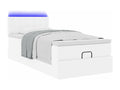 Cadre de lit ottoman avec matelas blanc pur 80x200cm similicuir QNDB50898