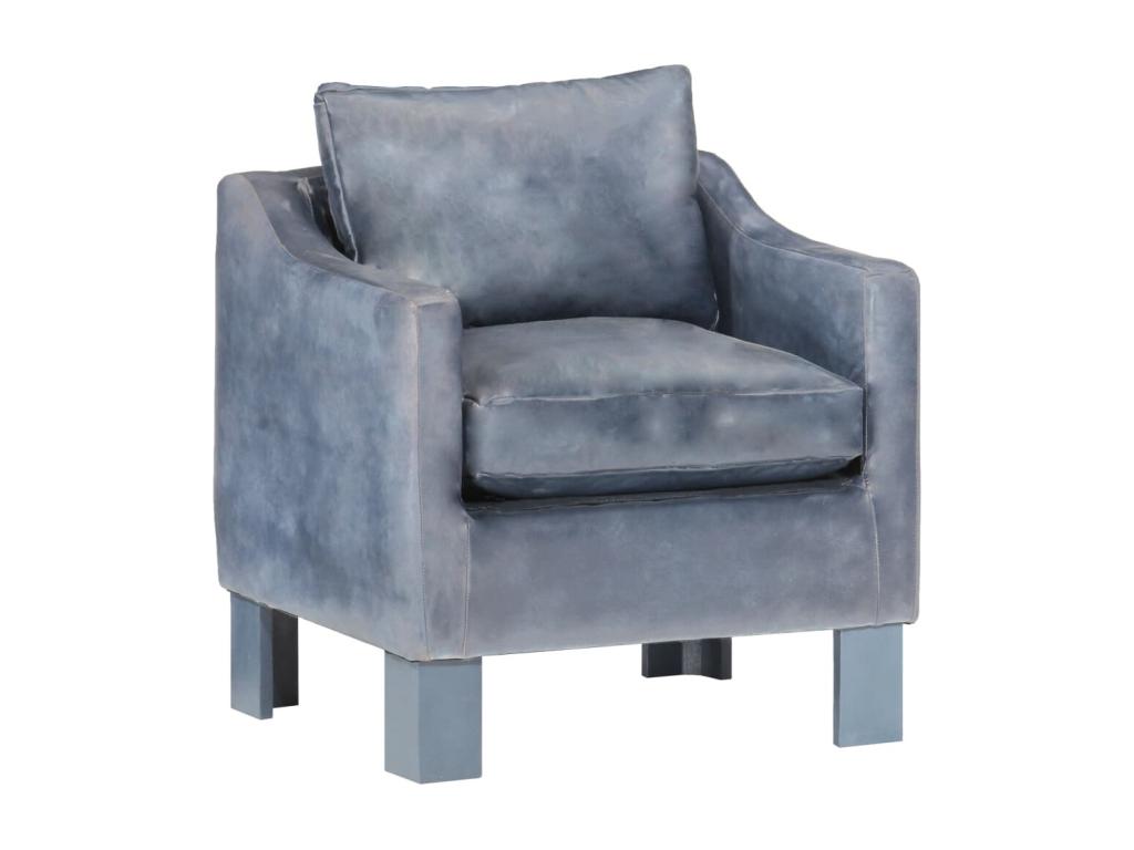 Fauteuil Gris Cuir véritable YLEX88908