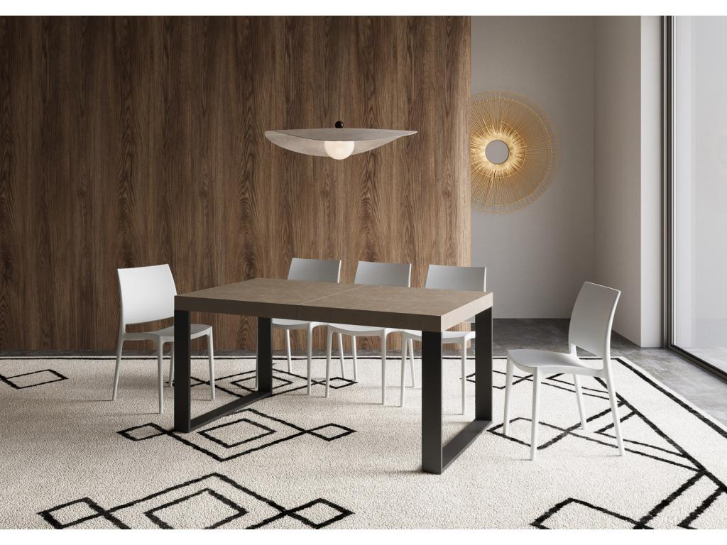 Table extensible 90x160/264 cm Tecno Decohaute pieds anthracite INTX26434