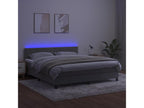 Lit ¨¤ sommier tapissier matelas et LED Gris clair 180x200 Velours NOLN66551