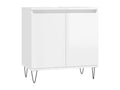 Armoire de bain blanc brillant 58x33x60 cm bois d'ing¨¦nierie NBBQ66941