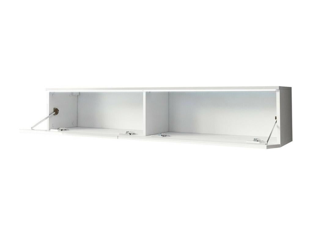 Meuble TV Chezlova 120 Blanc brillant - Blanc Le nombre de portes 2 140x30x33cm RQUP34214