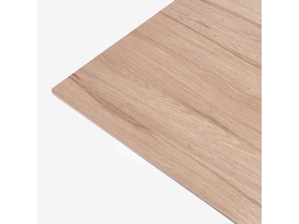 Ensemble table 60 cm ch¨ºne clair et 4 fauteuils en m¨¦tal Artigeo VZSM67858