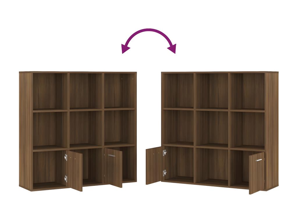 Armoire ¨¤ livres Ch¨ºne marron 98x30x98 XHRU77631