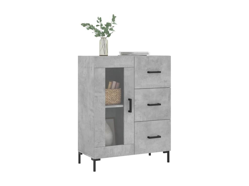 Buffet gris tonneau 69,5 x 34 x 90 cm bois d'ingénierie GFLX43616