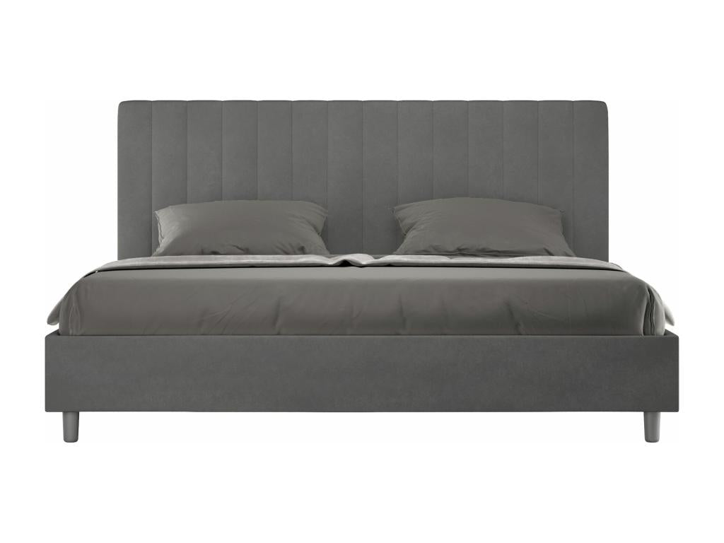 Lit Chezlova taille avec sommier rembourr¨¦ 200x210 microfibre gris Chezlova RVHZ27419