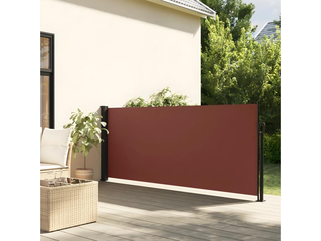 Auvent latéral latéral rétractable marron 120x500 cm XGRF40888