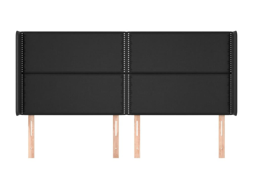 Tête de lit avec oreilles Noir 183x16x118/128 cm Similicuir LHSV64315