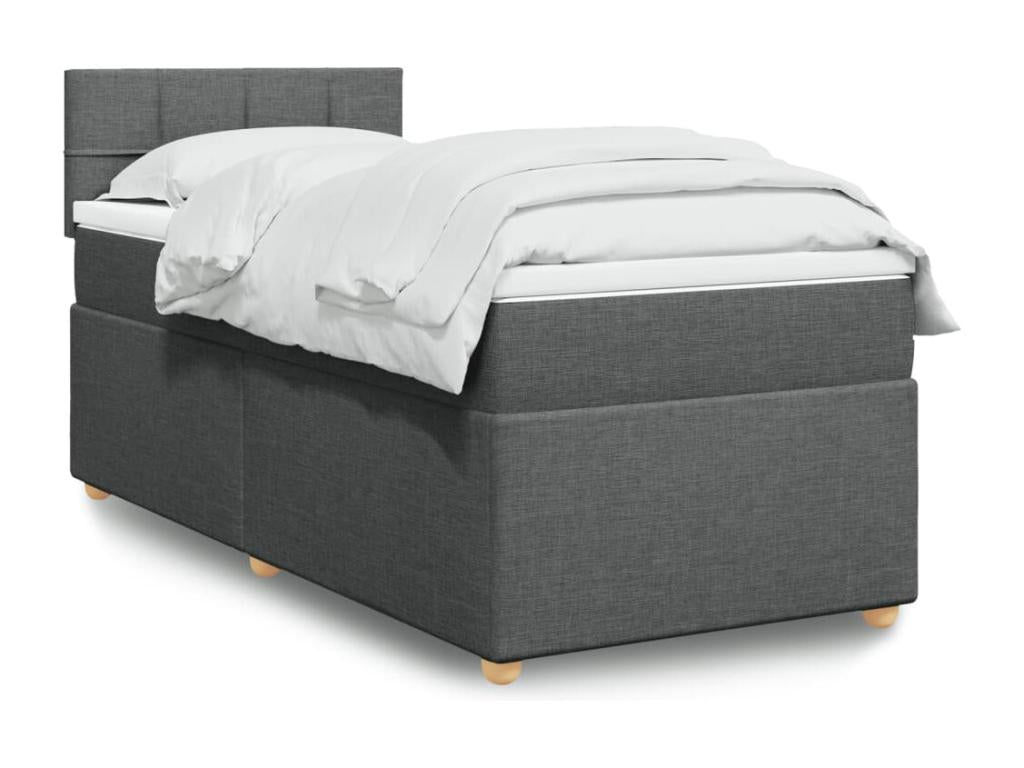 Sommier ¨¤ Chezlova de lit avec matelas Gris fonc¨¦ 80x200 cm Tissu RHWP76379
