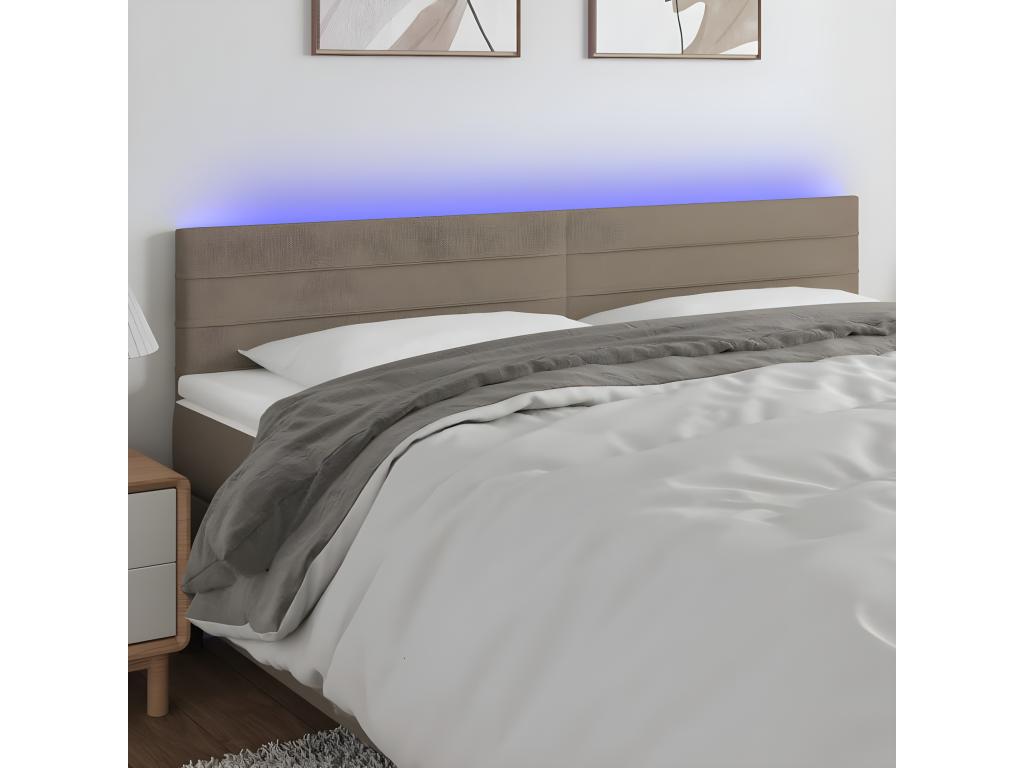 Tête de lit ¨¤ LED Chezlova 200x5x78/88 cm Tissu ZHDU92103