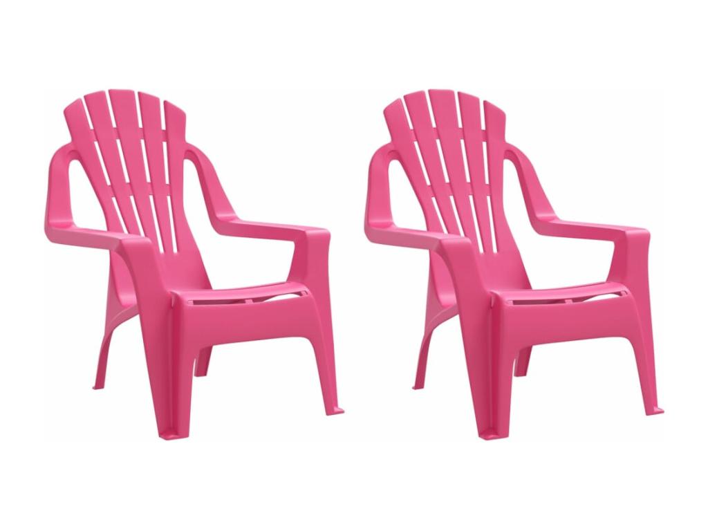 Chaises de jardin pour enfants lot de 2 roses 37x34x44 cm PP KMUM95497