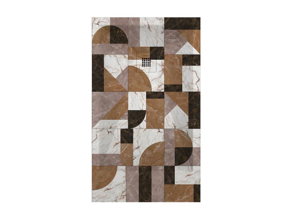 Receveur de douche 01 Couleur Mosaïque finition Lisse Chezlova grille de couleur 3D - 110x90 cm ZUPM16652