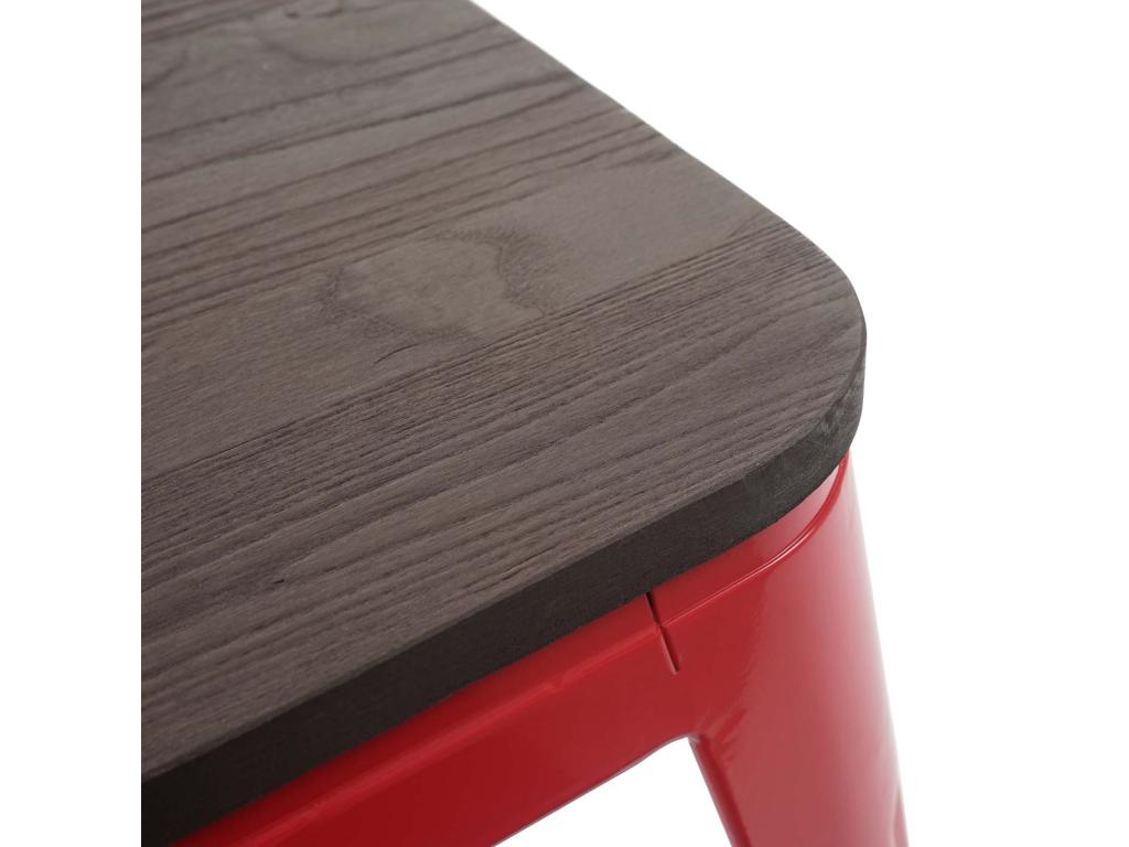 4x tabouret Chezlova-A73 assise en bois inclus rouge HUWY28250