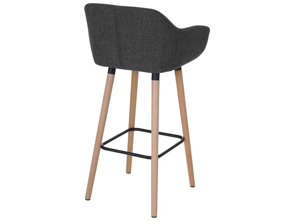 Tabouret de bar Chezlova? T381 chaise de bar tabouret de comptoir - Textile gris fonc¨¦ JOHU97132