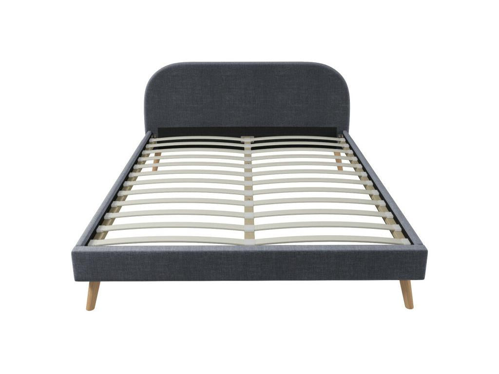 Cadre de lit Chezlova avec sommier ¨¤ Chezlova en tissu - Gris anthracite Largeur - 160 cm LGIC20807