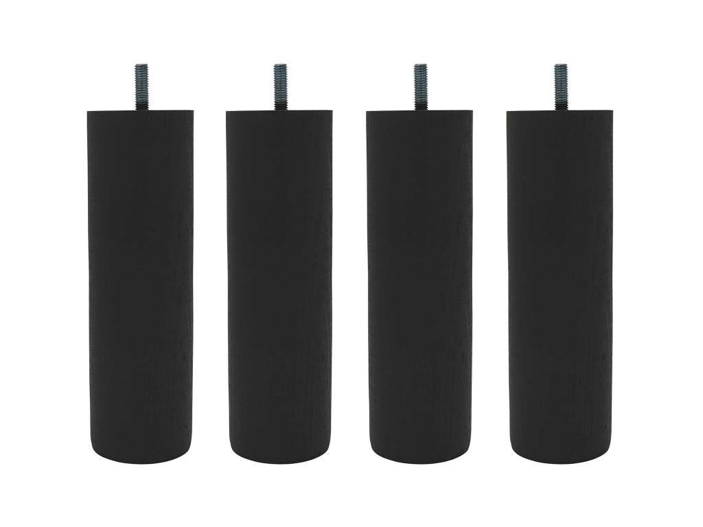 4 pieds cylindriques bois anthracite 20 cm ADVO44406