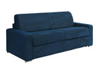 Canap¨¦ 4 places convertible express en velours c?tel¨¦ bleu - Couchage 160 cm - Matelas 14 cm - Artigeo PDVV22654