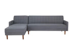 Canapé pendant 3 places réversible - Tissu gris fonce - Pieds en bois - L 286 x P 169 x H 80 cm - Chezlova KMAO18807